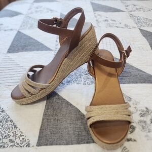Lascana 3.15 Inch Woven Wedge Sandals Size 9 New